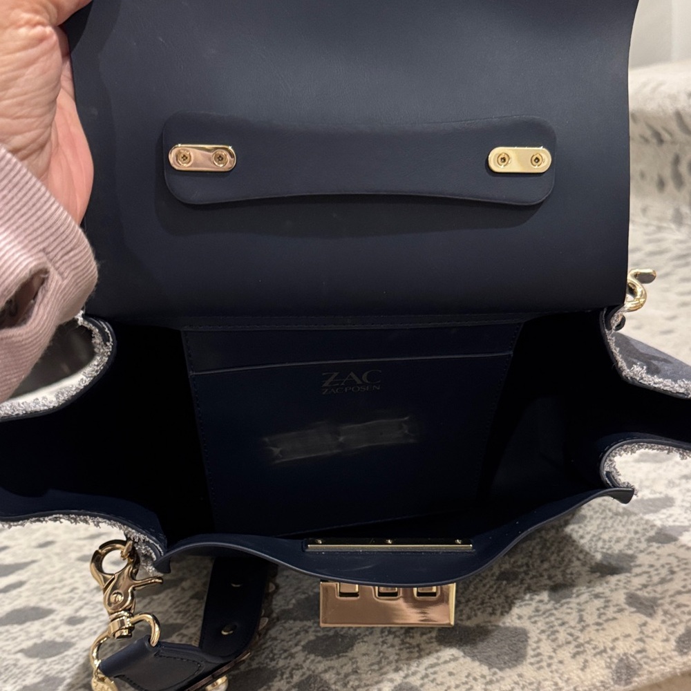Zac Posen Elegant Navy Blue Handbag - Picture 10 of 12